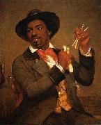 William Sidney Mount The Bone Player oil on canvas